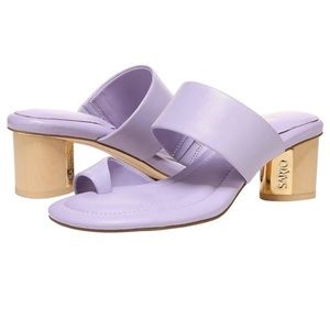 Lavender Wood block with gold accent, extra CUSHION sleek spring sandals